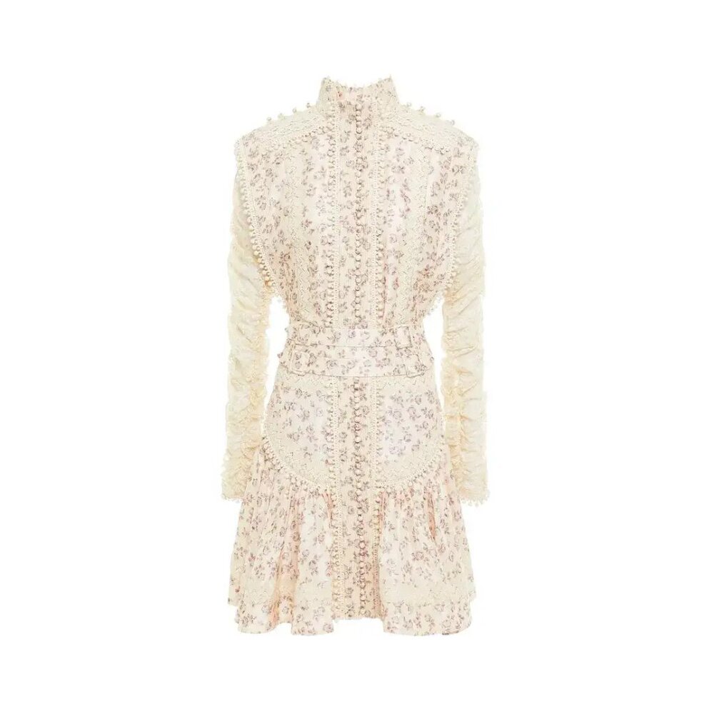 Zimmermann Sabotage Shirt Dress Floral Silk Mini Dress Size AU 1 US 6 NEW - Picture 3 of 14